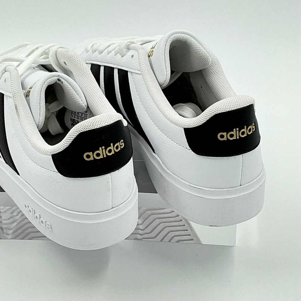 Adidas Womens Size 7.5 Sneakers White Black Gold Cloud Foam NEW Street talk $75 - Picture 11 of 16